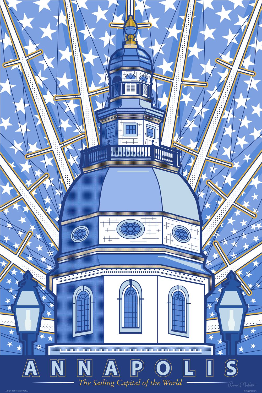"Annapolis State House" Open Edition Art Print by Ramon Matheu