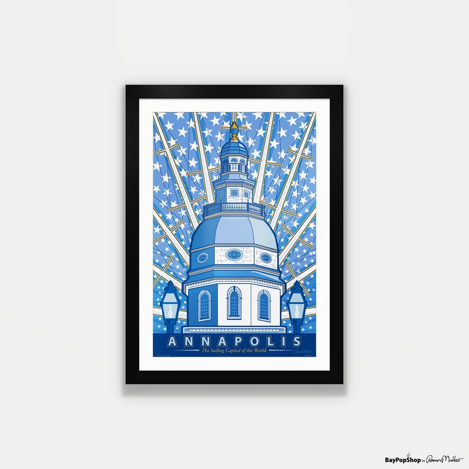 "Annapolis State House" Open Edition Art Print by Ramon Matheu