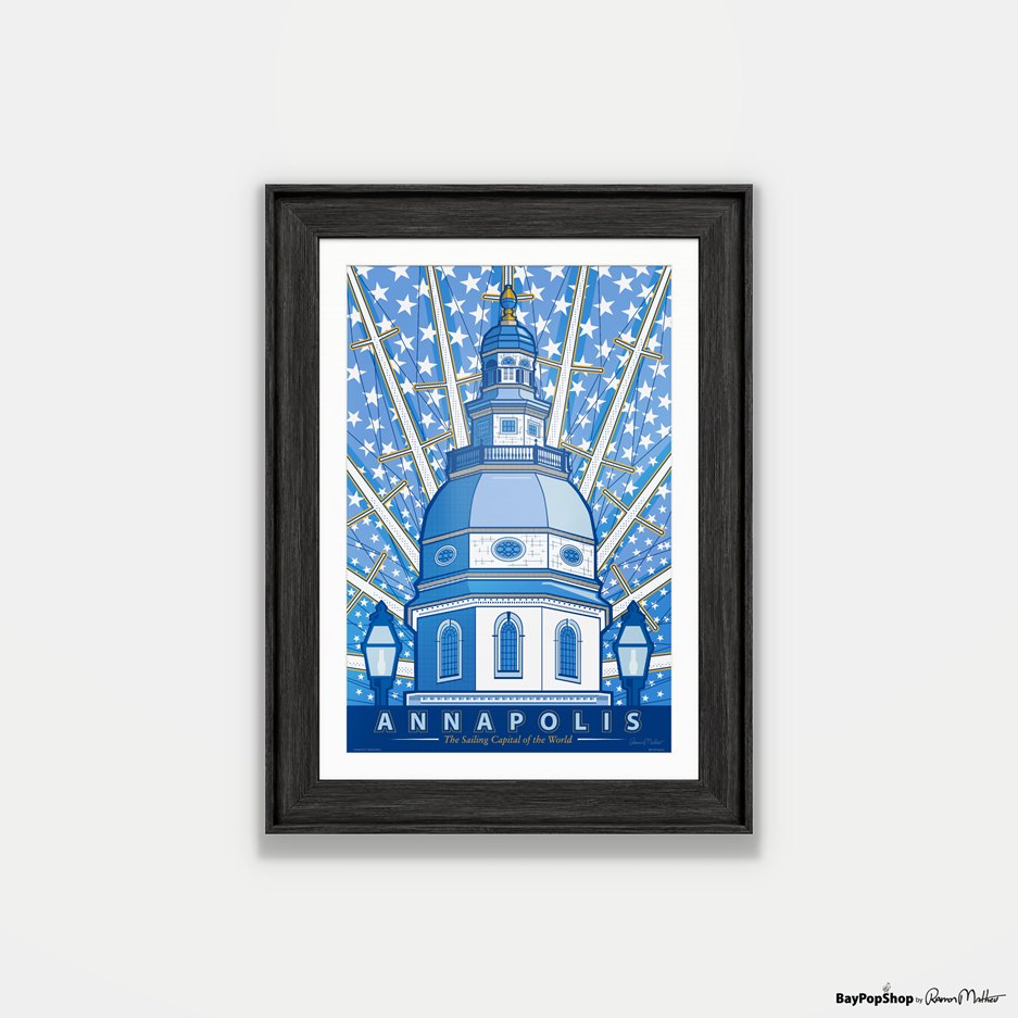 "Annapolis State House" Open Edition Art Print by Ramon Matheu