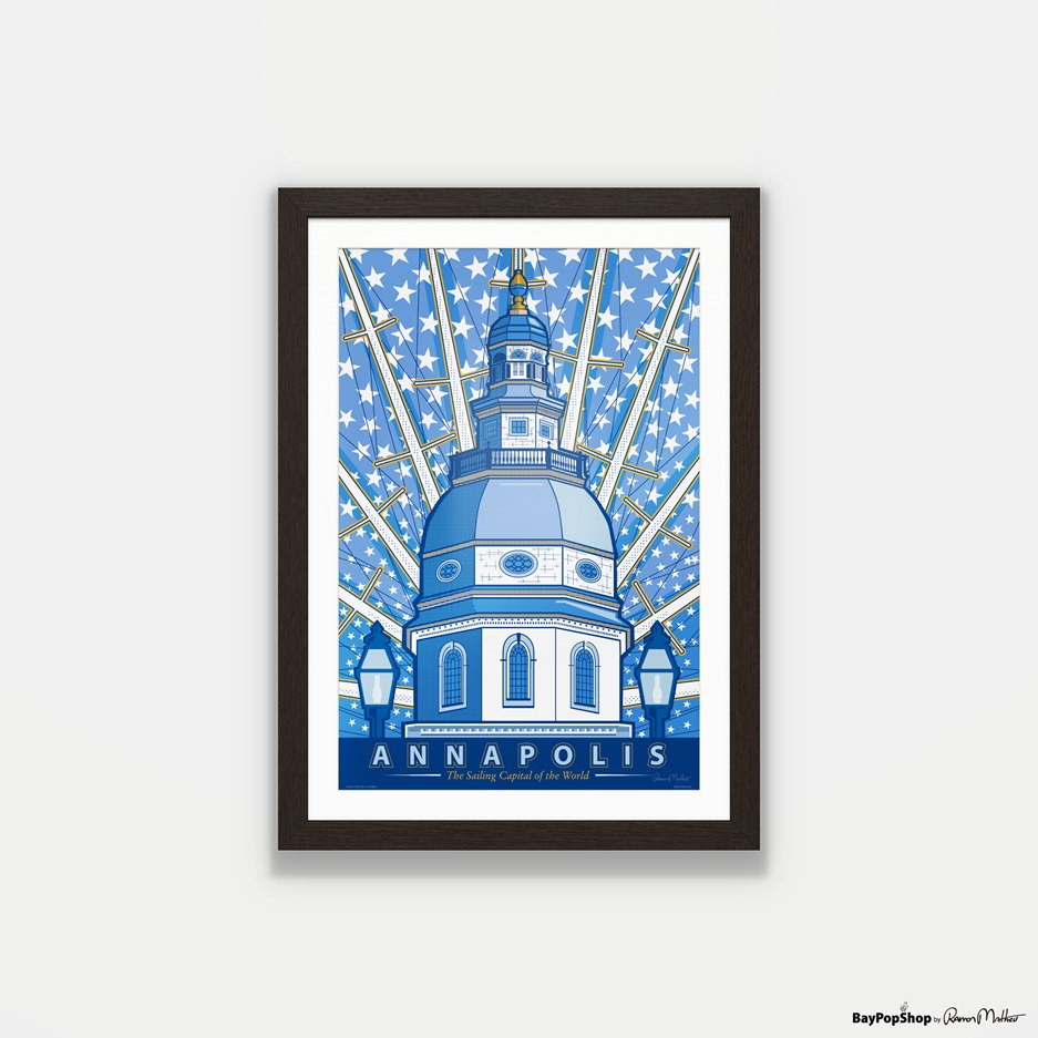"Annapolis State House" Open Edition Art Print by Ramon Matheu