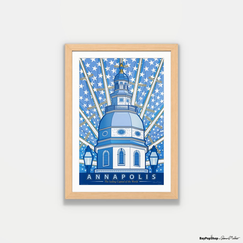 "Annapolis State House" Open Edition Art Print by Ramon Matheu
