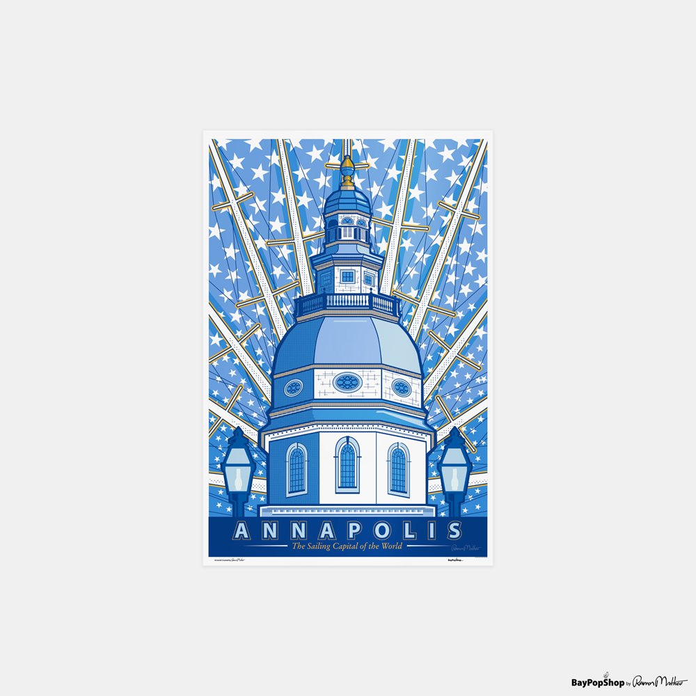 "Annapolis State House" Open Edition Art Print by Ramon Matheu