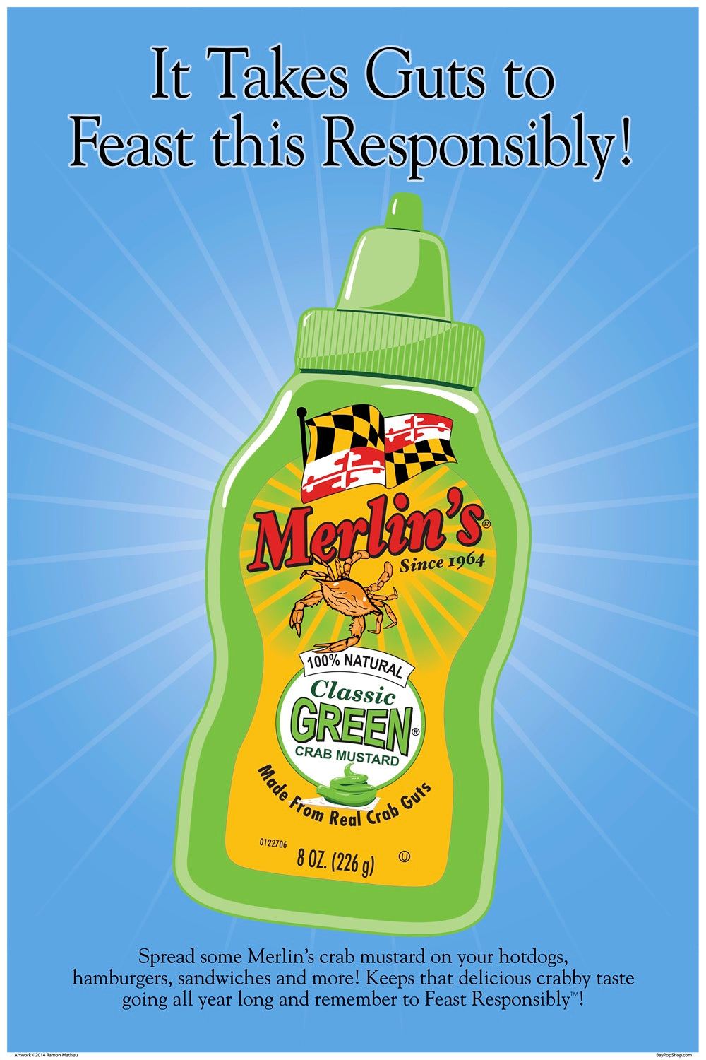 "Merlin'S Green Mustard" Open Edition Art Print by Ramon Matheu