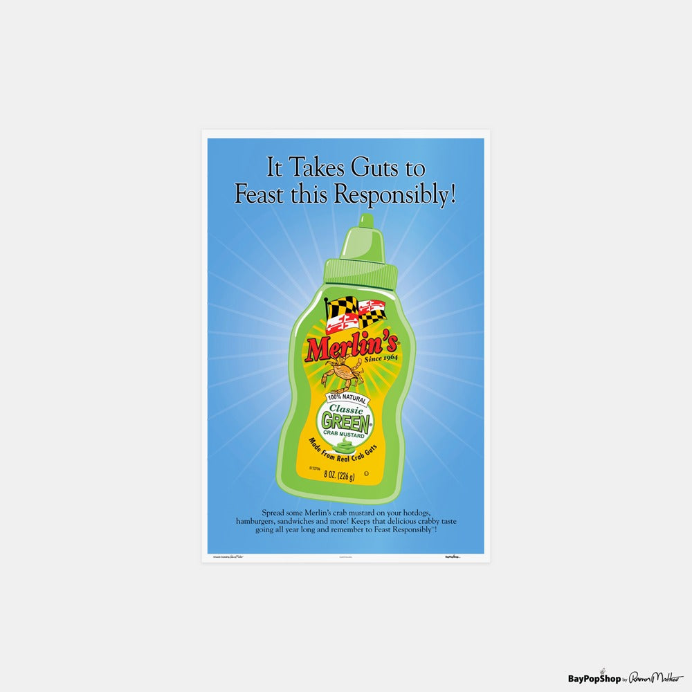"Merlin'S Green Mustard" Open Edition Art Print by Ramon Matheu