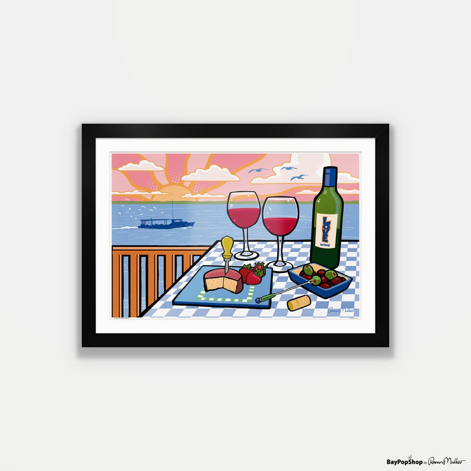 "Wine Watching Watermen" Open Edition Art Print by Ramon Matheu