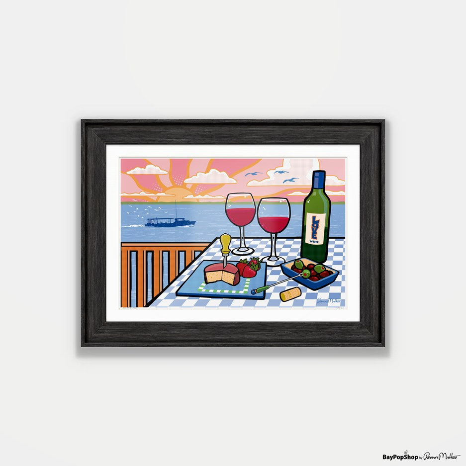 "Wine Watching Watermen" Open Edition Art Print by Ramon Matheu