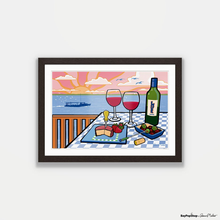 "Wine Watching Watermen" Open Edition Art Print by Ramon Matheu