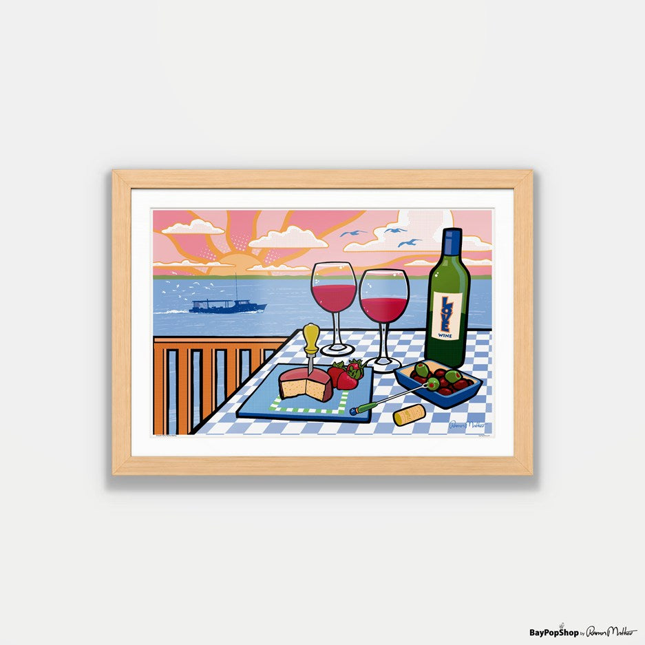 "Wine Watching Watermen" Open Edition Art Print by Ramon Matheu