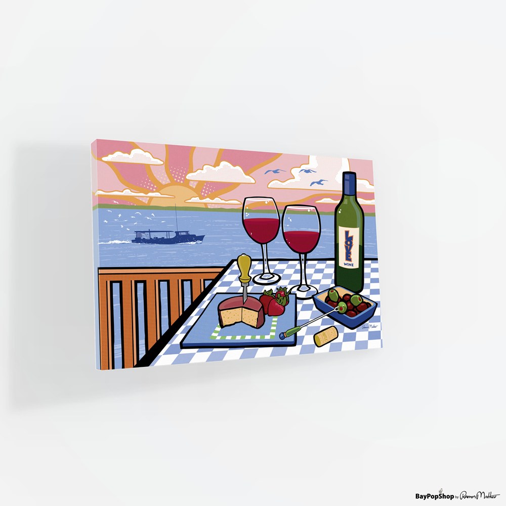 "Wine Watching Watermen" Open Edition Art Print by Ramon Matheu