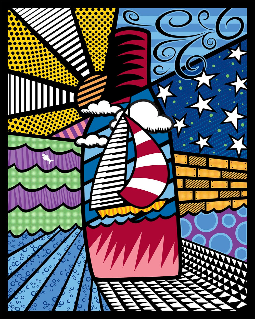 "Wind, Water, Wine" Limited Edition Art Print by Ramon Matheu