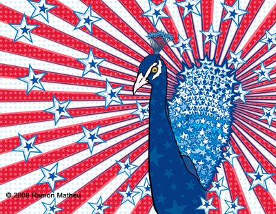 Patriotic Peacock