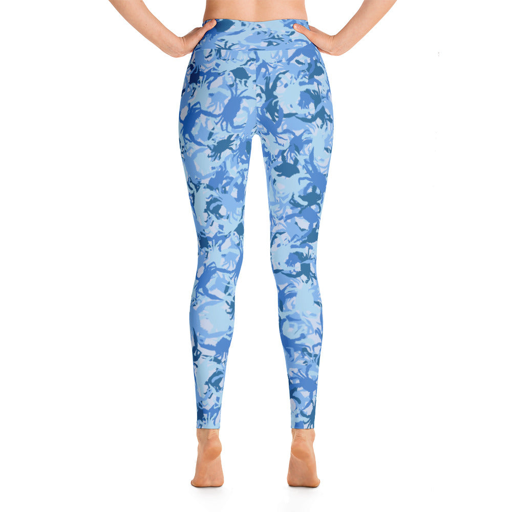 Blue Crab Camo Yoga Leggings