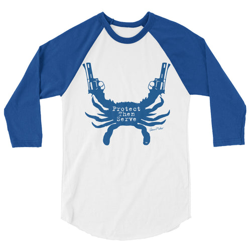 Protect Then Serve 3/4-Sleeve Tee - Royal Blue