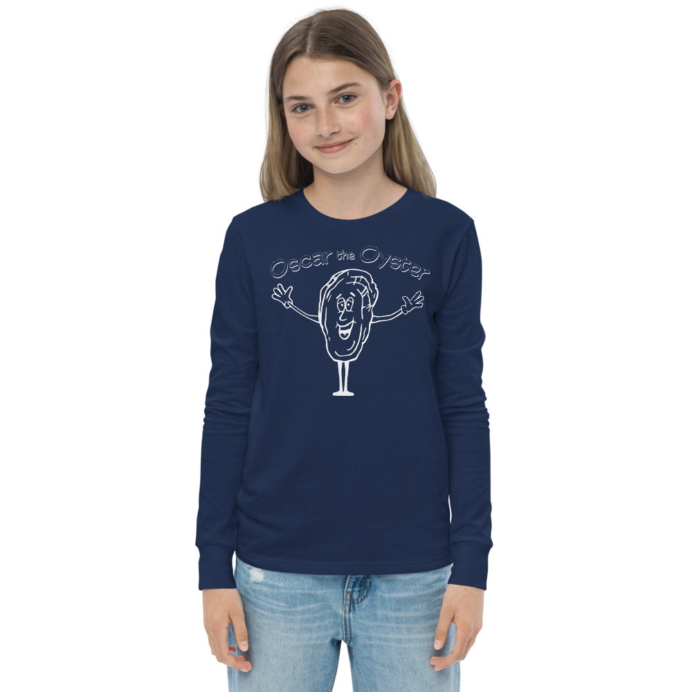 Youth long sleeve Oscar the Oyster tee