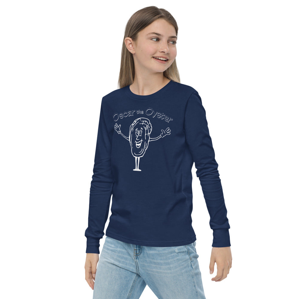 Youth long sleeve Oscar the Oyster tee